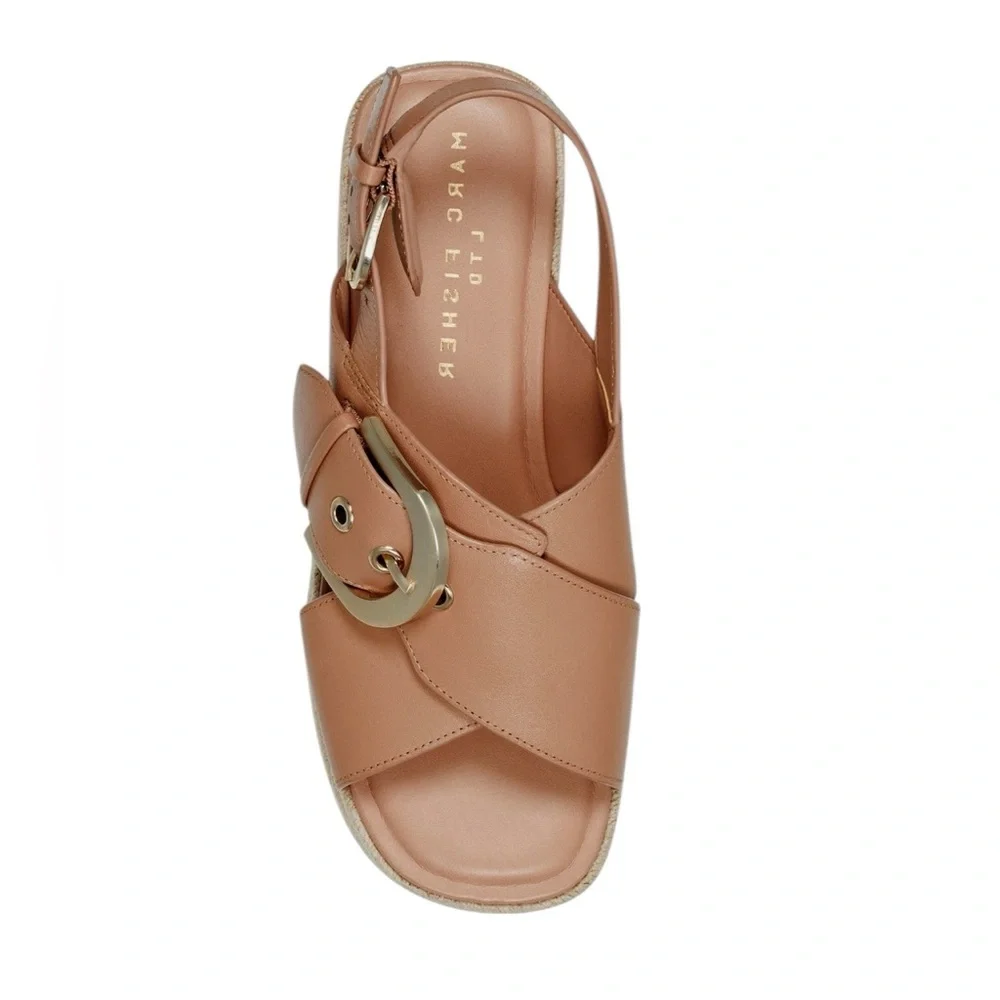 NWT MARC FISHER RENDA SLINGBACK ESPADRILLE‎ PLATFORM WEDGE SANDALS SIZE 9.5